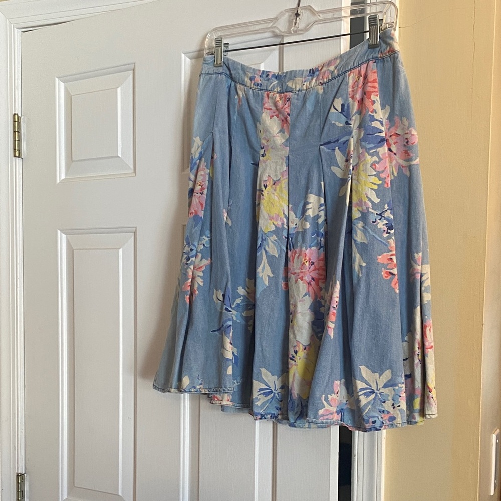 Joules Pastel Floral A-Line Skirt